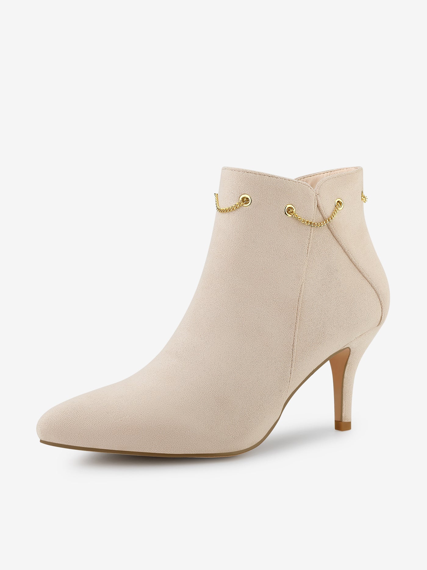 Allegra K Pointed Toe Side Zip Stiletto Heel Ankle Booties