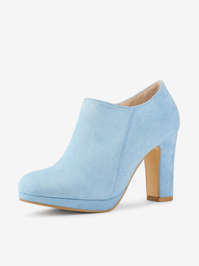 Platform Round Toe Chunky Heel Ankle Booties