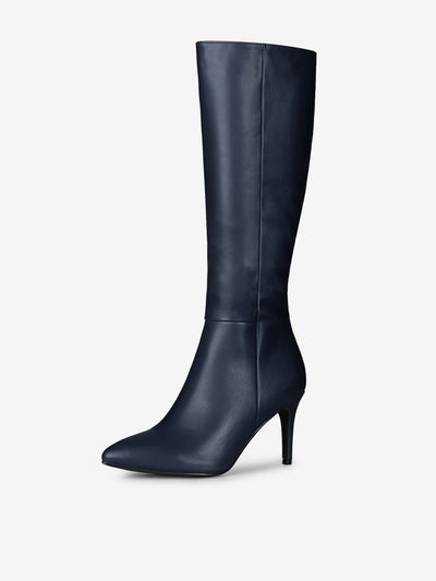 Pointed Toe Stiletto High Heel Zipper Knee High Boots