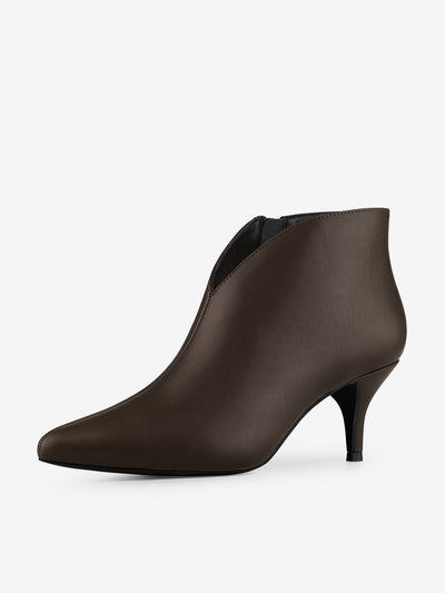 Cutout Pointy Toe Stiletto Heel Boots Ankle Booties