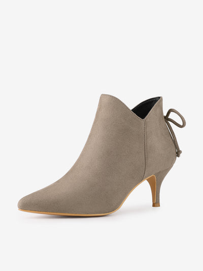 Pointed Toe Kitten Heel Ankle Booties