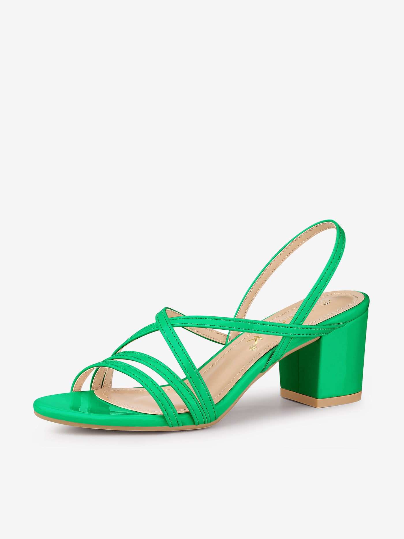 Allegra K Strappy Slingback Chunky Heel Slide Sandals