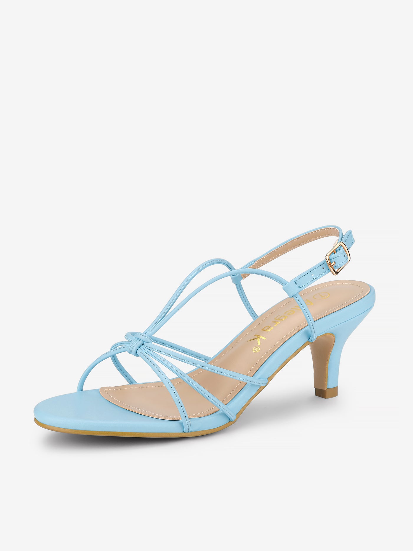 Allegra K Strappy Slingback Kitten Heel Sandals