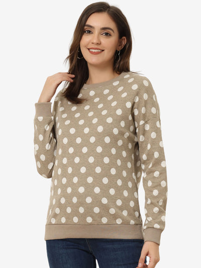 Winter Knitted Pullover Sweatshirt Long Sleeve Polka Dot Sweater