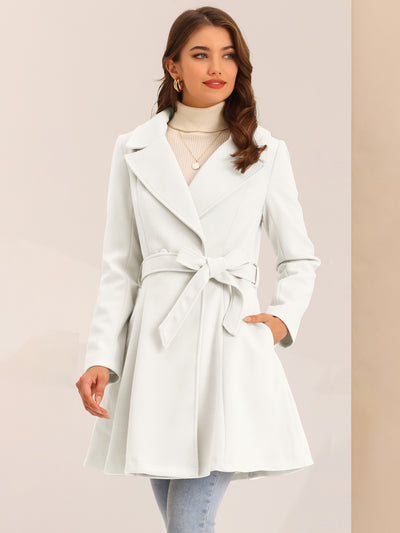 Elegant Overcoat Shawl Collar Single Winter Belted Long Coat