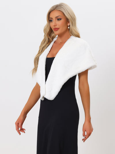 Faux Fur Shawl Winter 1920s Stole Bridal Wedding Wraps