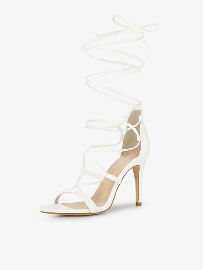 Strappy Straps Lace Up Stiletto Heel Sandals