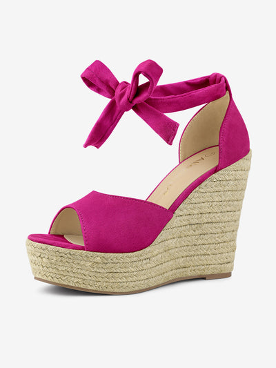 Espadrilles Tie Up Ankle Strap Platform Wedges Sandals