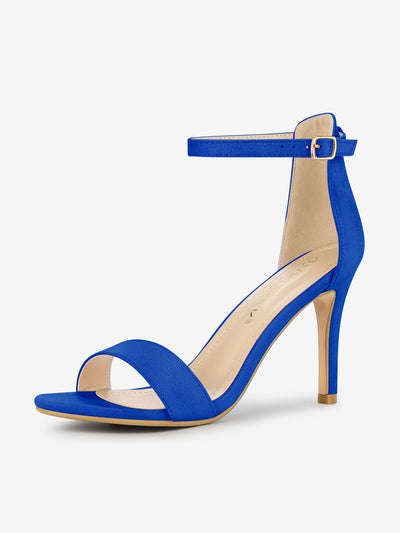 Suede Ankle Strap High Stiletto Heel Sandals