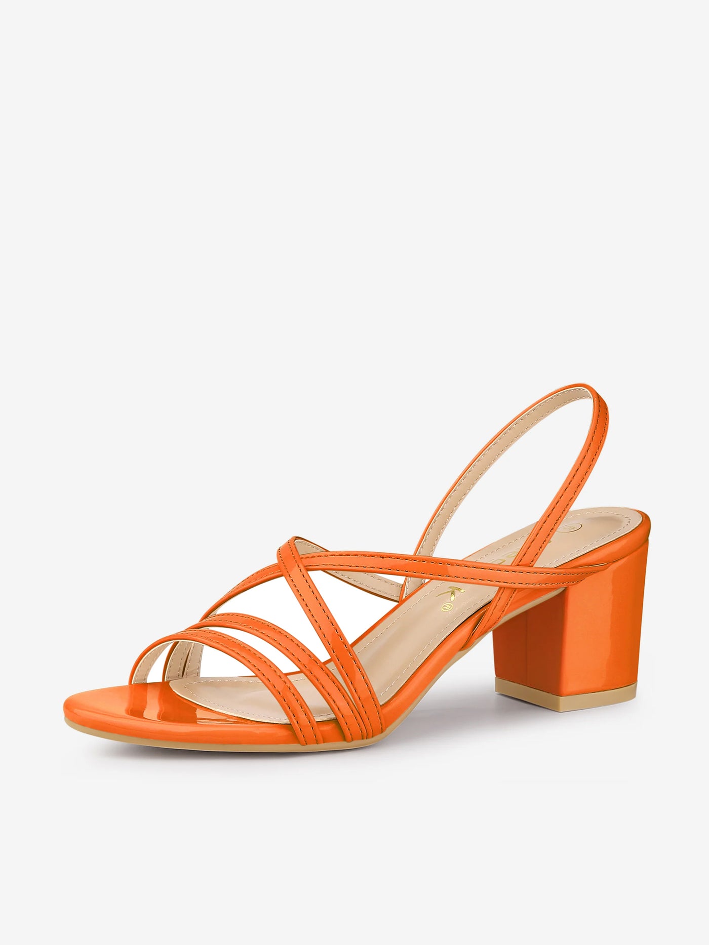 Allegra K Strappy Slingback Chunky Heel Slide Sandals