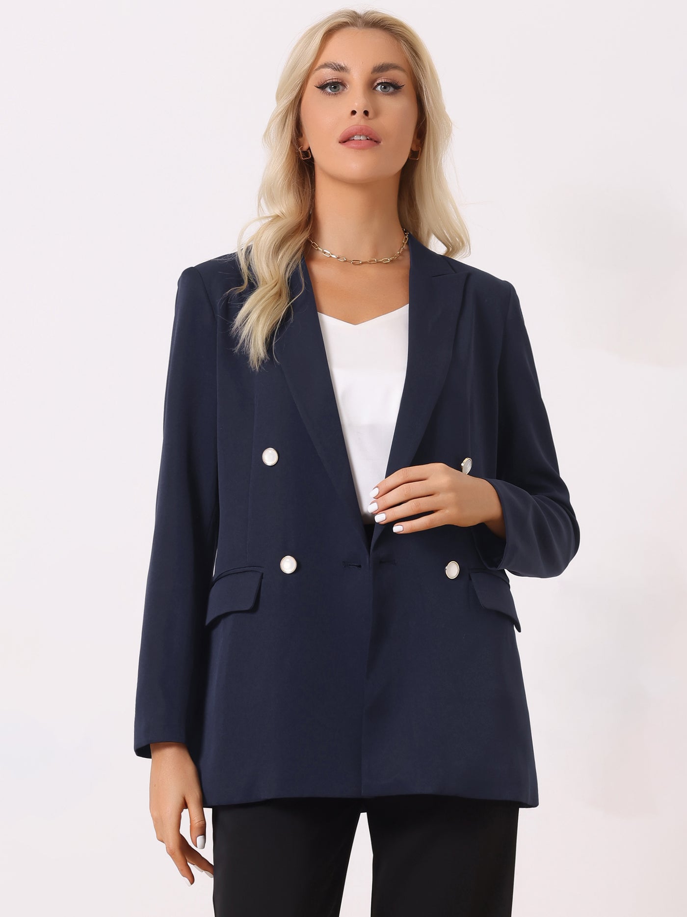 Allegra K Lapel Collar Dressy Casual Work Office Business Blazer