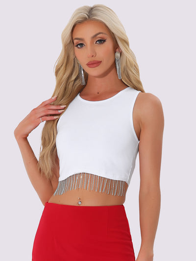 Sleeveless Summer Casual Tassel Cropped Top