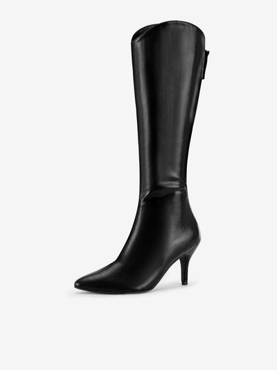 Women's Pointed Toe Stiletto Heel Knee High Boots