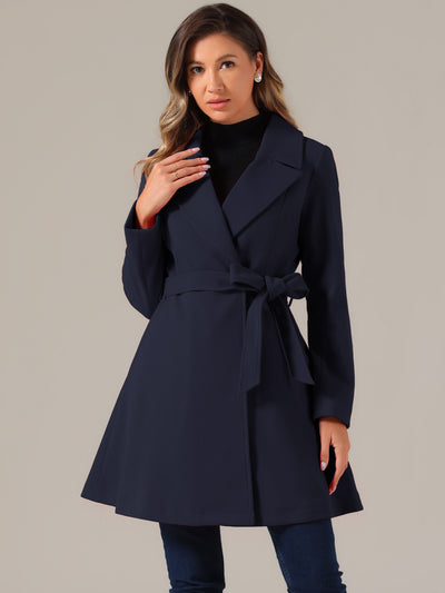 Elegant Overcoat Shawl Collar Single Winter Belted Long Coat