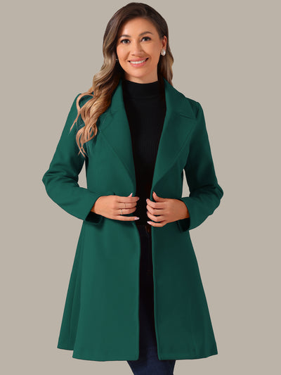 Elegant Overcoat Shawl Collar Single Winter Belted Long Coat