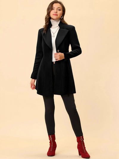 Notched Lapel Single Breasted Long Sleeves Coat