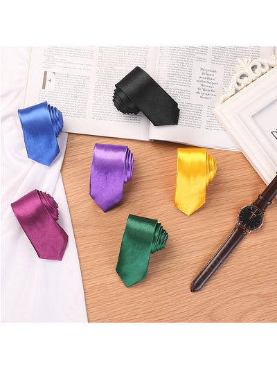 Classic Self-tied Solid Color Neckties Skinny Work Neck Tie