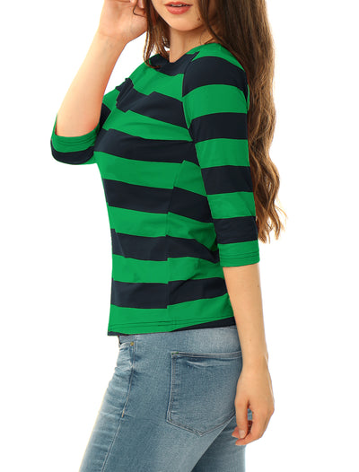 Halloween 3/4 Sleeve T-shirt Casual Boat Neck Slim Fit Tee