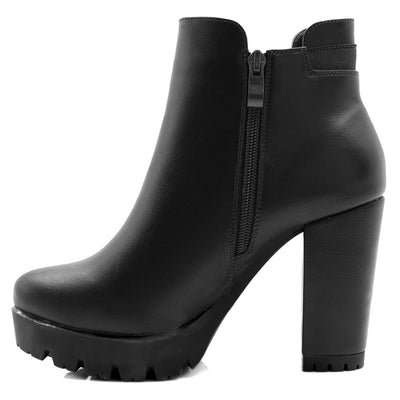 Chunky High Heel Platform Zipper Chelsea Boots