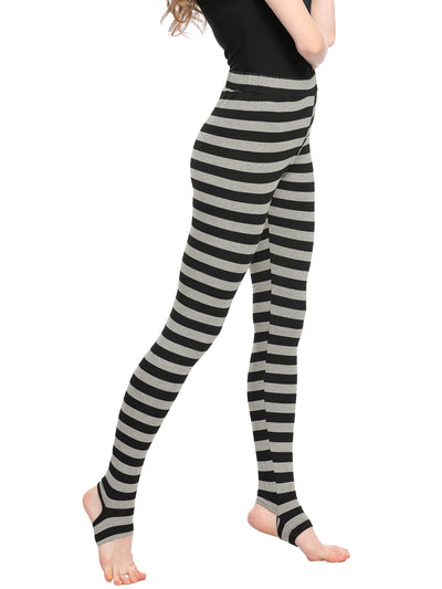 Striped Printed High Elastic Waist Party Yoga Stirrup Pants Leggings