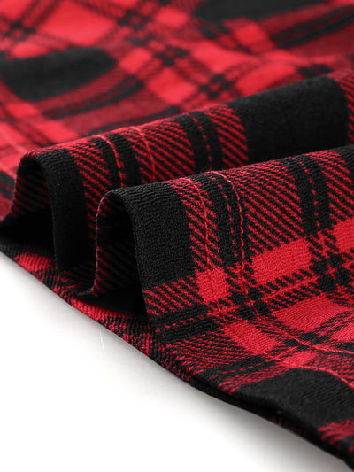 Christmas Buffalo Plaid Asymmetric Kimono Open Front Cardigan