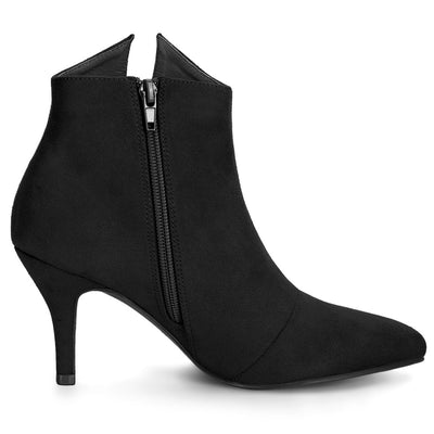 Point Toe Bow Stiletto Heel Ankle Boots