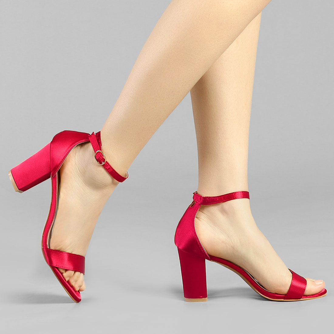 Buy Mochi Red Solid Heels online