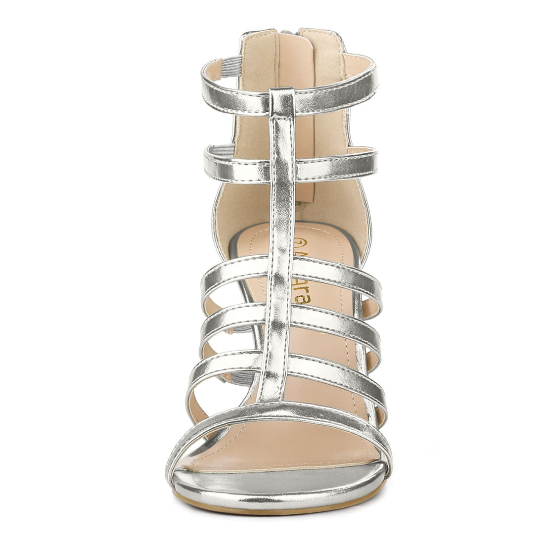 Allegra K Cage Strappy Gladiators Chunky Heel Sandals