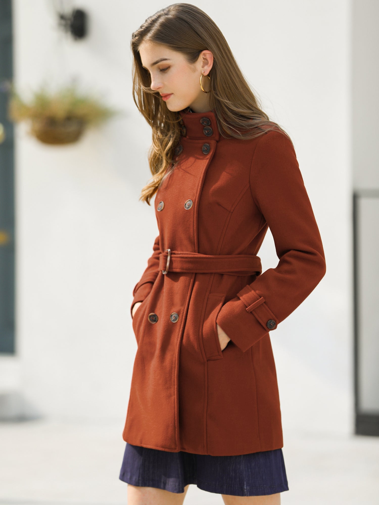 Belted fashion winter coat