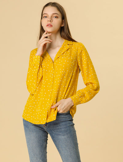 1950s Vintage Long Sleeve Printed Button Down Tops