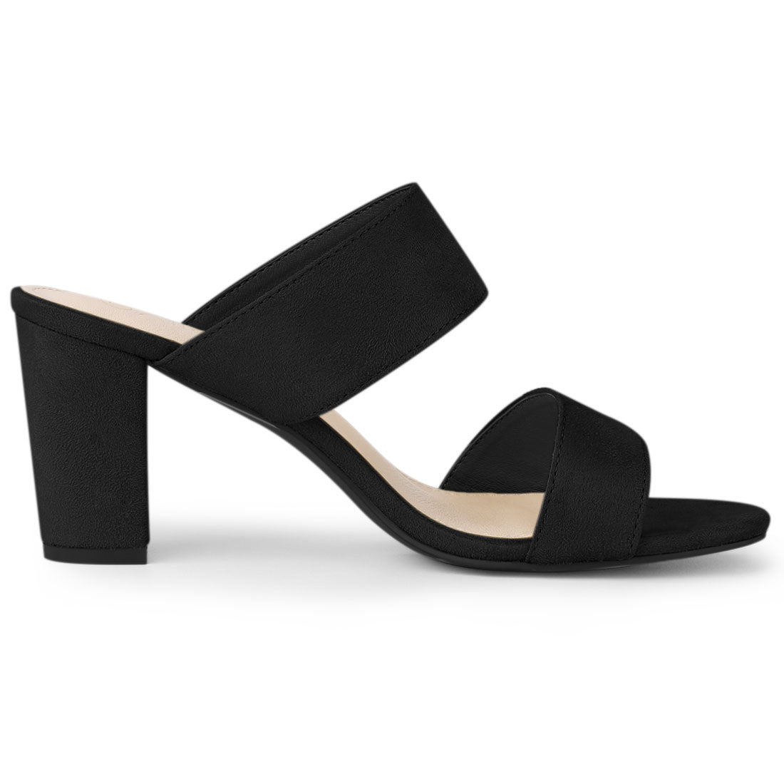 Allegra K Opened Toe Block Heel Slide Sandals