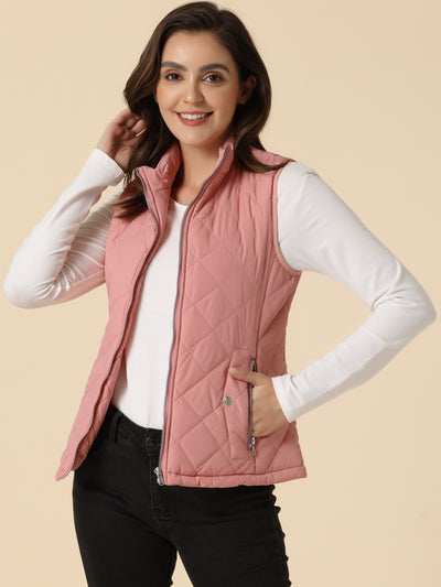 Stand Collar Lightweight Gilet Quilted Zipper Vest