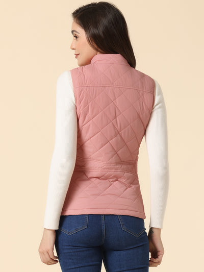 Stand Collar Lightweight Gilet Quilted Zipper Vest