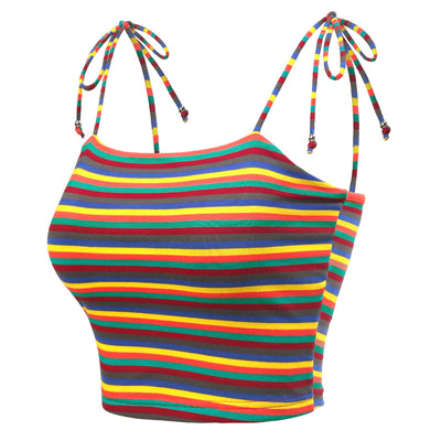 Cami Tube Top Tie Spaghetti Straps Sleeveless Summer Crop Tops