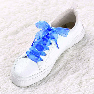 2 Pairs Flat Shoelaces Snow Yarn Transparent Shoe Laces