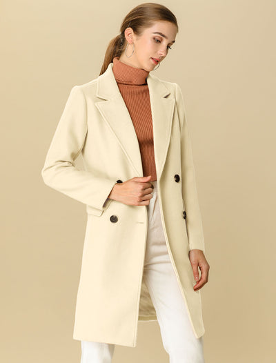 Notch Lapel Belted Mid Long Outwear Winter Coat