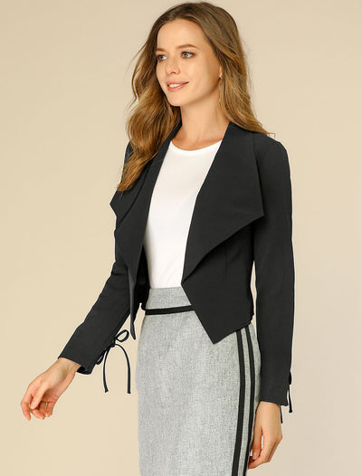 Allegra K Elegant Open Front Cardigan Jacket Work Office Business Suit Blazer