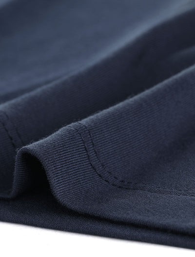 V-Neck Cotton Knit Casual Stretch Raglan Sleeve Tee Shirt