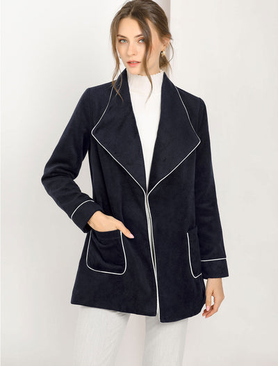 Turn Down Collar Tie Belt Winter Pea Wool Wrap Coat