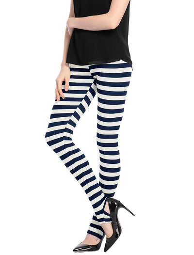 Striped Printed High Elastic Waist Party Yoga Stirrup Pants Leggings