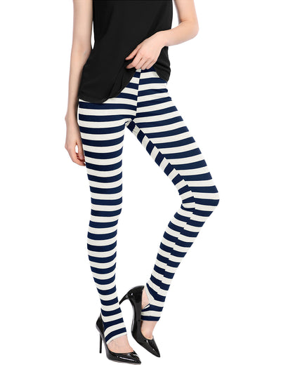 Striped Printed High Elastic Waist Party Yoga Stirrup Pants Leggings