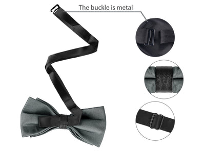 Formal Solid Adjustable Straps Pre-Tied Bow Ties Men Bowties
