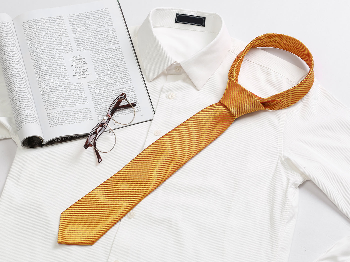 Allegra K Solid Self-tied Stripes Textured Wedding Formal Wide Neck Ties