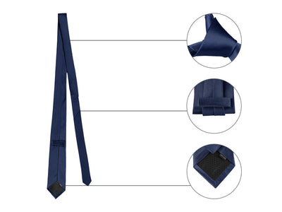 Self Tied Neck Solid Wide Plain Classic Formal Prom Necktie