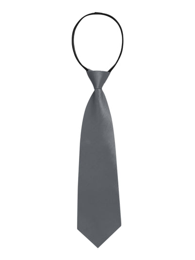 Pre-Tied Zipper Solid Color Formal Casual Adjustable 8cm Wide Tie