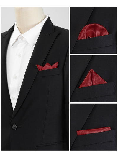 Pocket Squares Handkerchiefs Solid Color for Wedding Party