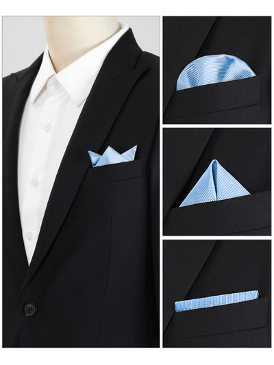 Men's Pocket Squares Classic Satin Polka Dots Solid Color Handkerchiefs for Wedding Business
