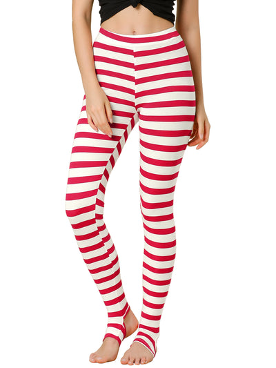 Striped Printed High Elastic Waist Party Yoga Stirrup Pants Leggings