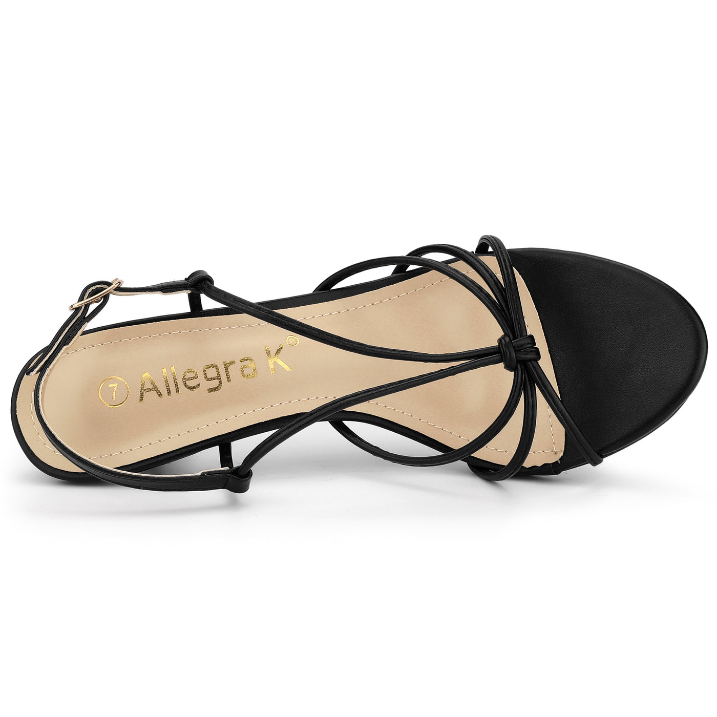 Allegra K Strappy Slingback Kitten Heel Sandals