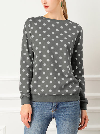 Winter Knitted Pullover Sweatshirt Long Sleeve Polka Dot Sweater